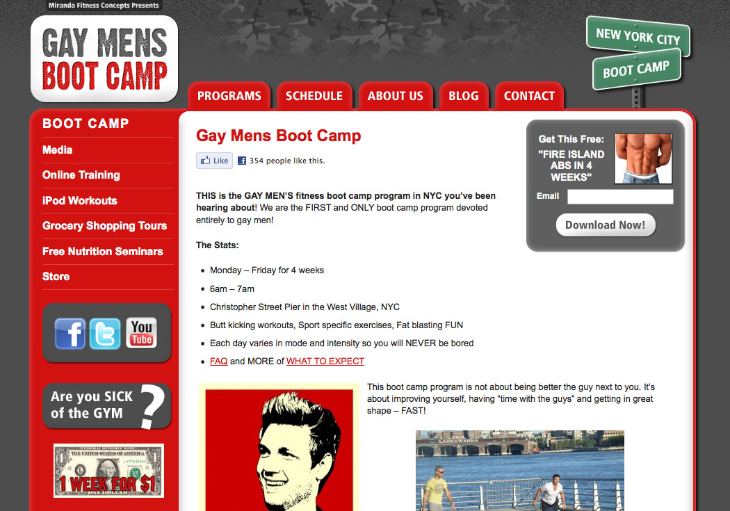 Gay Men's Boot Camp. Content. Visit the Website | Request a Project Quote Gay Men's Boot Camp. Content. Visit the Website | Request a Project Quote